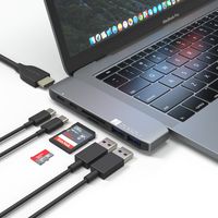 ZOOZU USB Type-C Adapter Dongle for MacBook Pro 2016-2019, MacBook Air 2018-2019, Thunderbolt 3, Pass-Through Charging, USB-C, 4K HDMI, 2 USB 3.0 Ports, SD/Micro Card Reader (Space Gray)
