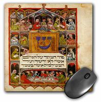 3D Rose"Print of The Hebrew Haggadah from 1400" Matte Finish Mouse Pad - 8 x 8" - mp_193072_1