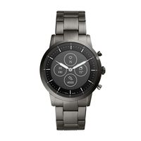 Fossil Men's Collider HR Heart Rate Stainless Steel Hybrid Smartwatch, Color: Smoke (FTW7009)