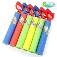 Fun-Here Water Guns Shooter 6 Pack, Super Foam Soakers Blaster Squirt Guns, Pool Noodles Toy with Plastic Handle Summer Swimming Beach Garden Fighting Game,Outdoor Toys for Kids Boys Girls Adults