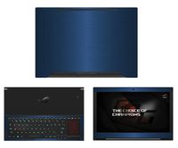 decalrus - Protective Decal for Asus Zephyrus GX501 (15.6" Screen) Laptop Blue Texture Brushed Aluminum Skin case Cover wrap BAasusZephyrusGX501Blue