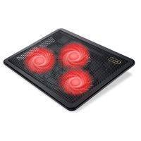 Laptop Cooling Pad, Coolertek Slim Portable USB Powered Laptop Cooler for Gaming Laptop - 3 Red LED Silent Fans - Dual USB 2.0 Ports - Height Adjustable Laptop Stand, Fits 11-17 Inch Notebook (C3-K)