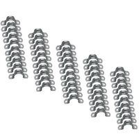 1/2inch Two Hole Strap U Bracket Stainless Steel Tube Strap Tension Clip Assortment Kit Heavy Duty Rigid Pipe Strap Clamp 50Pcs（20mm）