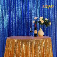 LQIAO Nice 8x10ft Royal Blue Sequin Backdrop Sequin Background Baby Shower/Dance Team Photography Background for Birthday Party Background, Pocket 8x10FT(240x310cm)