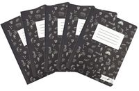 Yoobi Composition Notebook 5-Pack | Black & White Doodles Design | College Ruled Journal | 100 Lined Sheets