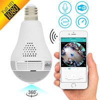 Light Camera Security 1080p WiFi Wireless Smart spy Bulb Camera Home Security Surveillance Video System Light Bulb Panoramic Camera 1080 IP 360 fisheye for Kids pet Dog cat