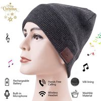 BGJOY Bluetooth Beanie, Wireless Bluetooth Hat with Bluetooth Headphones Hands-Free Phone Calls HD Music, Dual Layer, Unisex, Charged via USB, Fully Washable, Boyfriend Gifts (Grey)