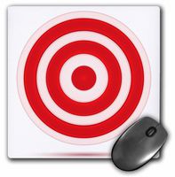 3Drose LLC 8 X 8 X 0.25 Inches Mouse Pad, Red and White Target Circle (Mp_125019_1)