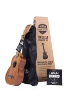 Kala Official Learn to Play Ukulele Soprano Starter Kit, Satin Mahogany – Includes online lessons, tuner app, and booklet (KALA-LTP-S)