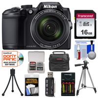 Nikon Coolpix B500 Wi-Fi Digital Camera (Black) with 16GB Card + Case + Batteries & Charger + Tripod + Kit