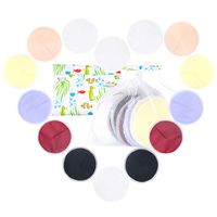 Langsprit Leak-Proof Reusable Bamboo Nursing Pads(14 Pack),Super Absorbent Washable Breast Pads with 2 Bonus Free Laundry Bag & Storage Bag(Contoured)