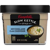 Campbell's Slow Kettle Style New England Clam Chowder with Fresh Cream, 15.5 oz. Tub