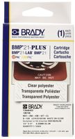 Brady M21-250-430-WT-CL Cartridge, B430 Clear Polyester Material, 0.25" W x 21' L, White on Clear