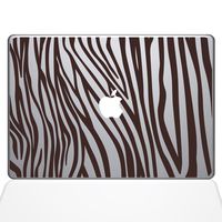 The Decal Guru 2046-MAC-12M-BRO Zebra Stripes Decal Vinyl Sticker, Brown, 12" MacBook