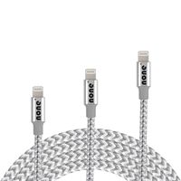 None Lightning iPhone Cable Compatible with Apple - MFI Certified - Fast Charging Durable USB Sync Power Cord Braided ((Pack 3) 10FT - 10FT - 10FT)