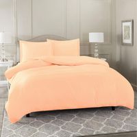 Nestl Bedding Duvet Cover 3 Piece Set - Ultra Soft Double Brushed Microfiber Hotel Collection - Comforter Cover with Button Closure and 2 Pillow Shams, Peach - Queen 90"x90"
