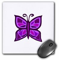 3dRose LLC 8 x 8 x 0.25 Inches Purple Butterfly Mouse Pad (mp_13092_1)