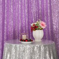 Eternal Beauty Lavender Sequin Wedding Backdrop Photography Background Party Curtain, 5Ft X 6Ft