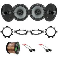 EnrockAutomotive 4X Kicker 44KSC6504 6.5" Speakers w/.75" tweeters, 4X Metra Speaker Wire Harness, 4X Speaker Mounting Brackets Adaptors, 16-Gauge 50 Foot Wire (Select 1995-2009 Vehicles)