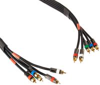 Monoprice 102772 3-Feet 18AWG CL2 Premium 5-RCA Component RG6-U Video Coaxial Cable - Black