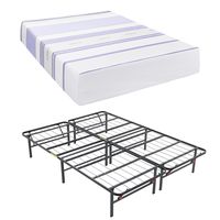 Classic Brands Vibe 12-Inch Gel Memory Foam Mattress with Hercules Heavy-Duty 14-Inch Platform Metal Bed Frame, Full