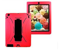 iPad Air 1st Generation case, Rugged Shockproof Silicone Protective 3 in1 Case Cover for 9.7" iPad Air Model Numbers: A1474, A1475,16 GB, 32 GB, 64 GB, 128 GB (Red Black)