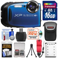Fujifilm FinePix XP80 Shock & Waterproof Wi-Fi Digital Camera (Blue) with 16GB Card + Battery + Case + Strap + Kit