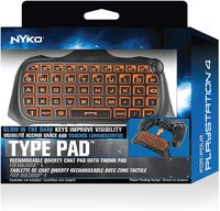 Nyko Type Pad - PlayStation 4 with Built-in Rechargeable Battery, Built-in Speaker without the need for a Headset, .com Shortcut and Full QWERTY Style Keyboard