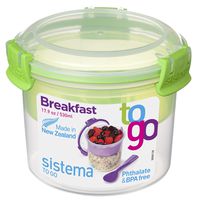 Sistema To Go Collection Breakfast Bowl Food Storage Container, 17.9 oz./0.5 L, Color Received May Vary