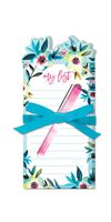 Lady Jayne Tropical Floral Die Cut Note Pad With Pen