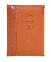 Markings by C.R. Gibson Inspirational Debossed Tan Italian Leatherette Journal - Trust in the Lord (MJ11-7317)