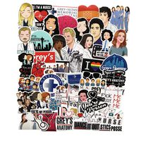 50PCS Grey's Anatomy TV Stickers Laptop Computer Bedroom Wardrobe Car Skateboard Motorcycle Bicycle Mobile Phone Luggage Guitar DIY Decal (Grey's Anatomy 50)