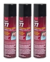 QTY3 3M SUPER 77 7.3 OZ Spray Glue Adhesive CAN for CAR Audio Competition Box