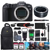 Canon EOS RP Mirrorless Camera (Body Only) w/Canon EF-EOS R Mount Adapter + Sling Case + Pro Microphone & Exclusive Accessory Bundle