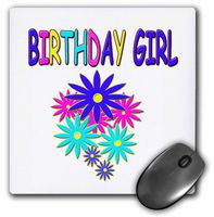 3dRose LLC 8 x 8 x 0.25 Inches Birthday Girl Mouse Pad (mp_1278_1)
