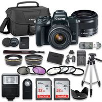 Canon EOS M5 Mirrorless Digital Camera (Black) Bundle with Canon EF-M 15-45mm f/3.5-6.3 is STM Lens, 2pc 32GB Cards and Accessory Kit
