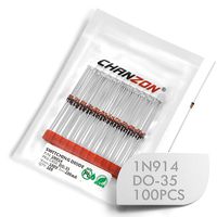 (Pack of 100 Pieces) Chanzon 1N914 Small Signal Fast Switching Diodes High-Speed Axial 200mA 100V DO-35 (DO-204AH) IN914 914 200 mA 100 Volt