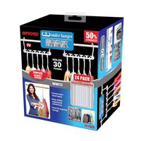 Wonder Hanger Max New & Improved, Pack of 24 - Triples Closet Space for Easy, Effortless, Wrinkle-Free Clothes, Comes Fully Assembled, White