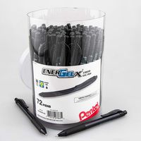 Pentel EnerGel-X Retractable Gel Pen, (1.0mm) Bold Line, Black Ink, 72-PK Canister (BL110PC72A)