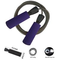 YZLSPORTS Professional Adjustable Steel Wire Jump Rope with Carrying Pouch by Fitness Factor Ergonomic,Durable,Easy to Adjust Premium Jump Rope All Heights and Skill Levels,Purple Black