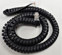 Charcoal Dark Gray (aka Black) 12 Ft Handset Cord for Yealink IP Phone SIP T20 T20P T21 T21P T22 T22P T26 T26P T28 T28P T29 T29P T29G T2 Series Curly Coil Ooma by DIY-BizPhones