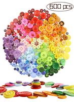 Amersumer 600 Pcs Assorted Sizes Resin Buttons ，Round Craft Buttons for Sewing DIY Crafts，Children's Manual Button Painting