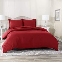 Nestl Bedding Duvet Cover 3 Piece Set - Ultra Soft Double Brushed Microfiber Hotel Collection - Comforter Cover with Button Closure and 2 Pillow Shams, Burgundy - King 90"x104"
