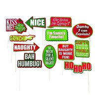 Paper Christmas Conversation Bubble Party (12 pieces) Photo Props, Holiday Party Accessories