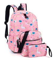 Leaper Unicorn Backpack for Girl School Bag Travel Shoulder Bag Purse Light Red