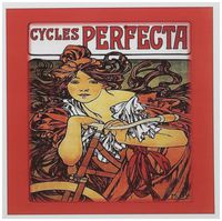 3dRose Muchas Art Nouveau Bicycle Ad .jpg - Greeting Cards, 6 x 6 inches, set of 6 (gc_98594_1)