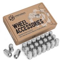 24pcs Silver 14x1.5 Lug Nuts (1.8" Length x 0.90" Width) Bulge Cone Acorn Taper Seat - Compatible with 2018+ Jeep Wrangler JL, Various Chevy GMC Buick Cadillac (For 6-Lug Wheels)