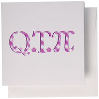 3dRose QT pi - cute pink cutie pie math pun - geeky girly mathematics humor - Greeting Cards, 6 x 6 inches, set of 6 (gc_164995_1)