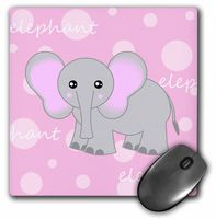 3dRose LLC 8 x 8 x 0.25 Inches Mouse Pad, Grey Baby Elephant (mp_6100_1)