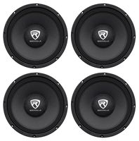 4 Rockville RM104PRO 10" 2400 Watt 4-Ohm SPL Car Midrange Mid-Bass Pro Speakers